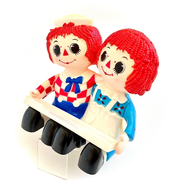 Vintage 1975 Raggedy Ann & Andy Plastic Figurine – Cute Tray & Pencil Holder - Picture 4 of 10